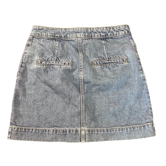 We The Free Womens Super High Rise Blue Denim Button Front Mini Skirt Sz 27 - Picture 2 of 6